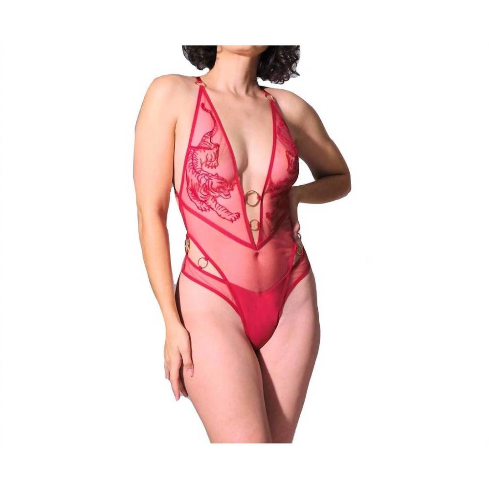 NEW THISTLE AND SPIRE tirgis bodysuit 311449 in crimson